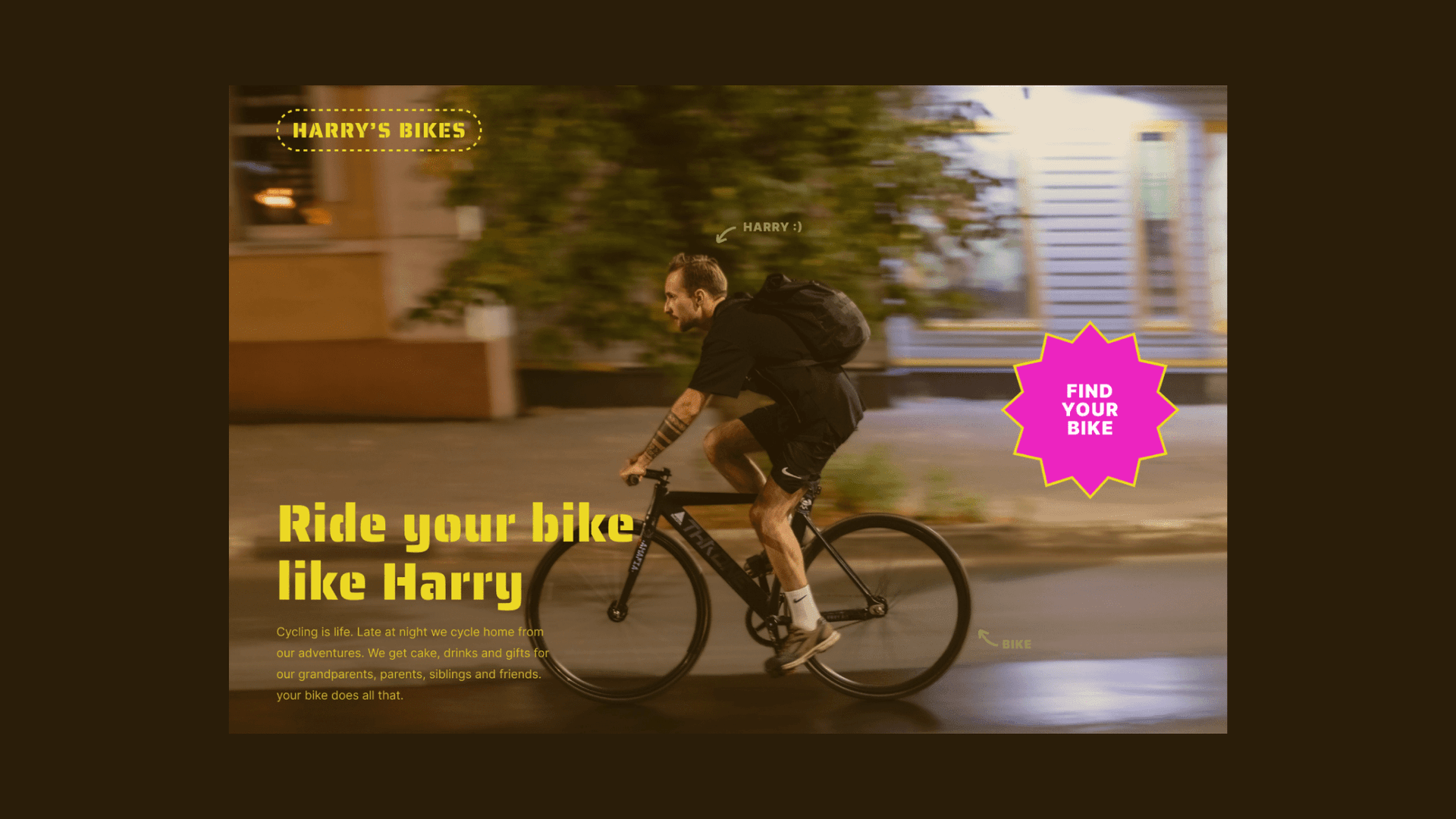 Web design for a bike shop