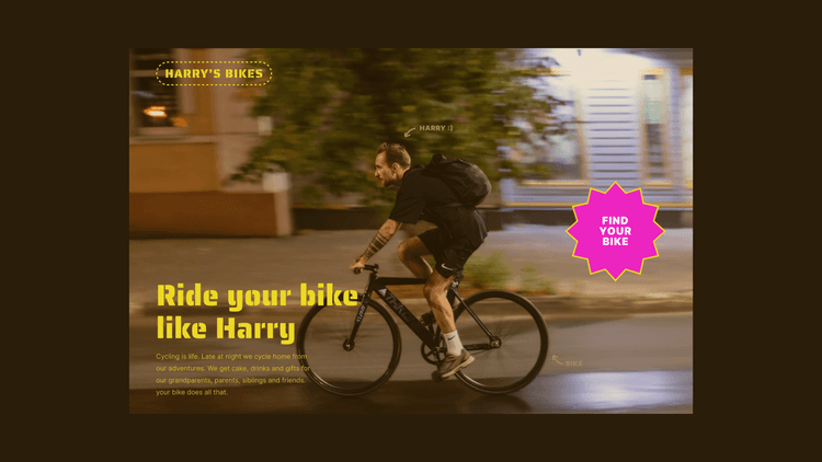 Web design for a bike shop