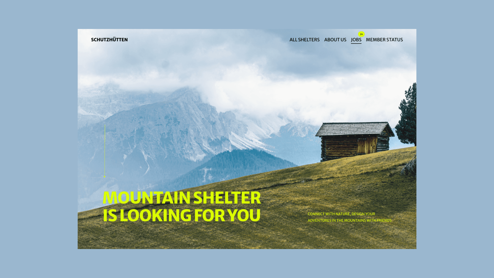Schutzhuetten picture of a website project