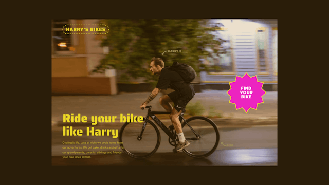 Web design for a bike shop
