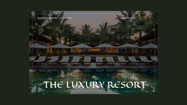 Webdesign project for a resort